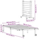 vidaXL Cadre de lit sans matelas pliable blanc 90x190 cm acier