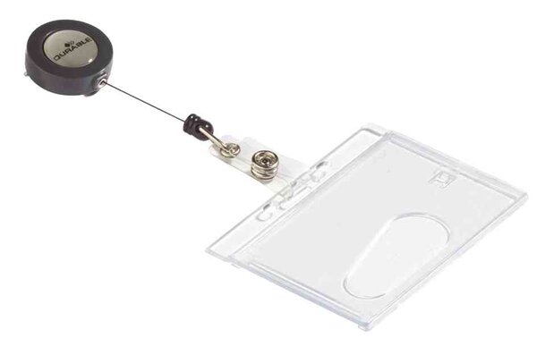 Lot de 10 Porte badge à enrouleur et Badge rigide 85 x 54 mm DURABLE