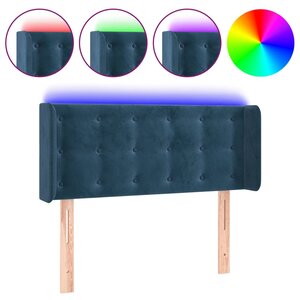 vidaXL Tête de lit à LED Bleu foncé 93x16x78/88 cm Velours