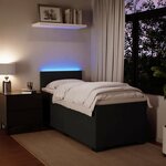 vidaXL Sommier à lattes de lit avec matelas Noir 90x190 cm Velours