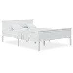 vidaXL Cadre de lit sans matelas blanc bois de pin massif 160x200 cm