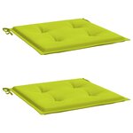 vidaXL Coussins de chaise de jardin lot de 2 vert vif 50x50x4 cm