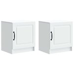 vidaXL Cabinet de chevet 2 Pièces Blanc 43 x 34 5 x 47 cm