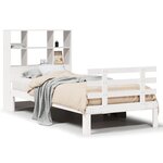 vidaXL Lit bibliothèque sans matelas blanc 90x200cm bois de pin massif