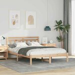 vidaXL Cadre de lit Marron Bois massif en pin