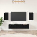 vidaXL Ensemble meuble TV 4 Pièces Chêne noir 80 x 30 x 30 cm