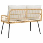 vidaXL Banc de jardin avec coussin Marron 114 x 64 x 78cm Métal
