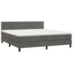 vidaXL Sommier à lattes de lit avec matelas LED Gris foncé 160x200 cm
