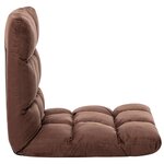 vidaXL Chaise pliable de sol Marron Microfibre