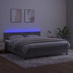 vidaXL Sommier à lattes de lit matelas et LED Gris clair 160x200 cm
