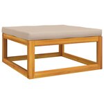 vidaXL Salon de jardin 4 Pièces avec coussins taupe bois massif