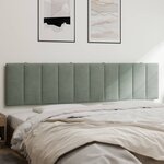 vidaXL Coussin de tête de lit gris clair 200 cm velours