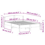 vidaXL Cadre de lit sans matelas blanc 160x200 cm bois de pin massif