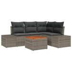 vidaXL Ensemble de canapé de jardin 5 Pièces Gris
