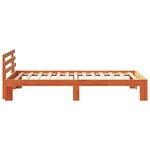 vidaXL Cadre de lit en bois Marron ciré Bois massif 100 x 200 cm Durable