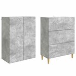 vidaXL Ensemble de Meubles 2 Pièces Gris béton 66 x 34 5 x 90 cm