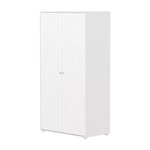 Flexa SAGA Armoire 2 portes a facades rainurees Blanche Boutons en chene