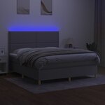 vidaXL Sommier à lattes de lit matelas et LED Gris clair 160x200 cm