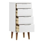 vidaXL Commode MOLDE Blanc 40x35x82 cm Bois de pin massif