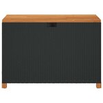 vidaXL Boîte de rangement de jardin noir résine tressée bois d'acacia
