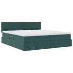 vidaXL Lit de rangement LED avec matelas Vert foncé 200 x 200 cm
