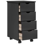 vidaXL Cabinet roulant Gris 34 x 39 x 65 5 cm Bois de Pin Massif