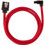 CORSAIR Câble gainé Premium SATA 6Gbps Rouge 60cm 90° - (CC-8900284)
