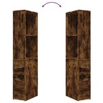 vidaXL Armoire de salle de bain étroite avec roulettes chêne fumé