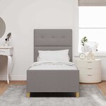 vidaXL Cadre de lit avec tête de lit Taupe 80 x 200 cm tissu