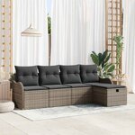 vidaXL Ensemble de canapé de jardin 5 Pièces Gris 231 x 117 x 85 cm