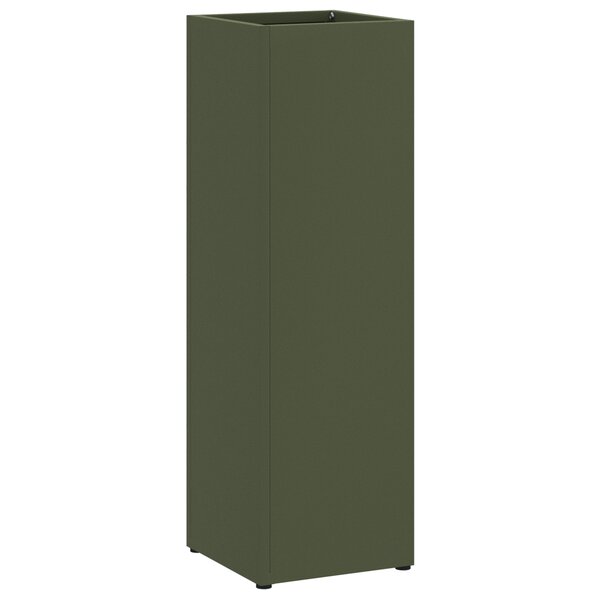 vidaXL Porte-parapluies Vert olive Métal Moyen Rangement