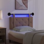 vidaXL Tête de lit suspendue Avec lumière LED Cappuccino Simili cuir