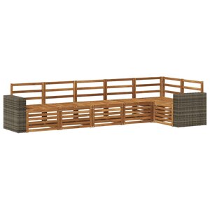 vidaXL Ensemble de canapé d'angle 6 Pièces Naturel Bois d'Acacia Massif