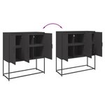 vidaXL Buffet haut noir 100 5x39x107 cm acier