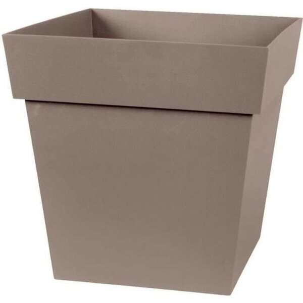 Pot de fleur carré - 32 x 32 x 32 cm - 22 L - Taupe
