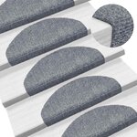vidaXL Tapis d'escalier autocollants 30 pièces 65 x 21 x 4 cm Gris clair Demi-rond Grand