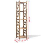 vidaXL Étagère à 5 niveaux carré bambou
