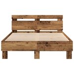 vidaXL Cadre de lit Bois ancien 135 x 190 cm Bois d'ingénierie
