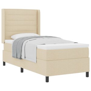 vidaXL Lit à ressorts avec matelas Crème 90 x 200 cm tissu