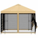 vidaXL Abri de jardin avec parois 3 x 3 m Crème Polyester et Acier