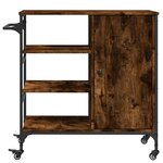 vidaXL Chariot de cuisine chêne fumé 87 5x38 5x84 5 cm bois ingénierie