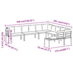 vidaXL Salon de jardin avec coussins 6 Pièces noir acier enduit de poudre