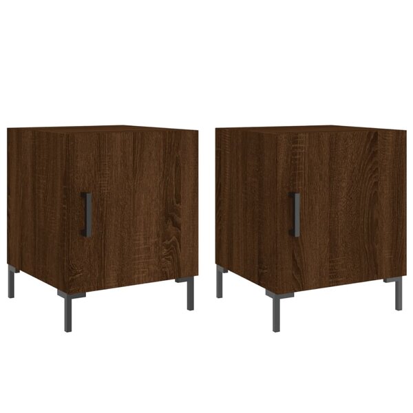 vidaXL Tables de chevet 2Pièces chêne marron 40x40x50cm bois d'ingénierie