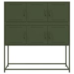vidaXL Buffet vert olive 100 5x39x107 cm acier
