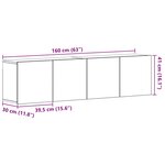 vidaXL Meubles TV 2 pièces Chêne noir 160 x 30 x 41 cm Bois d'ingénierie