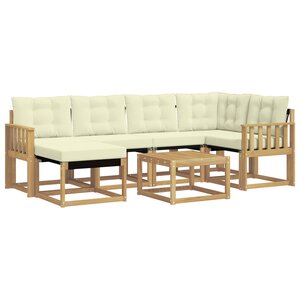 vidaXL Ensemble de canapés d'extérieur 7 pc Blanc et crème
