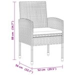 vidaXL Mobilier à dîner d'extérieur 5 Pièces Résine tressée Gris