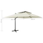 vidaXL Parasol déporté à double toit Sable 400x300 cm