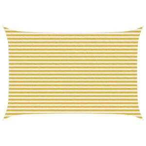 vidaXL Voile d'ombre Jaune et blanc 3 x 5 m HDPE