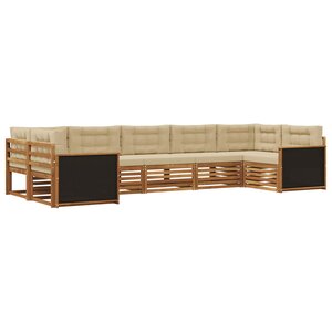 vidaXL Ensemble de canapés d'extérieur 7 Pièces Naturel et Beige